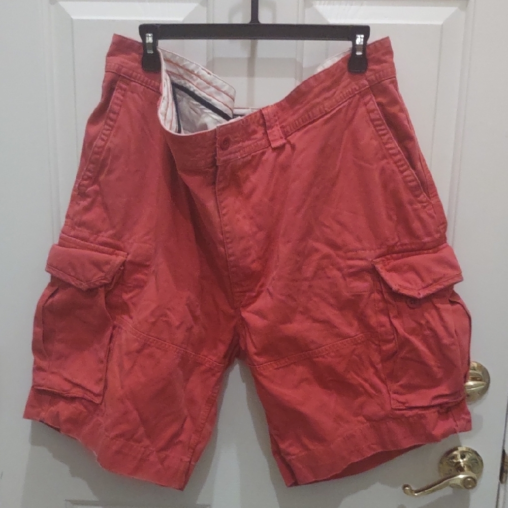 Ralph Lauren Red Cargo Shorts with Classic Style